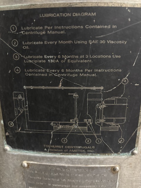 40" x 20" Tolhurst #161, 1260 RPM, perforated bowl, basket type, motor drive, #94609 - Image 9