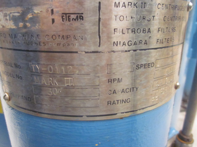 30" x 12" Ketema #Centerslung, 3/1.5 HP, 1670 RPM, perforated bowl, basket type, motor drive, #101174 - Image 2