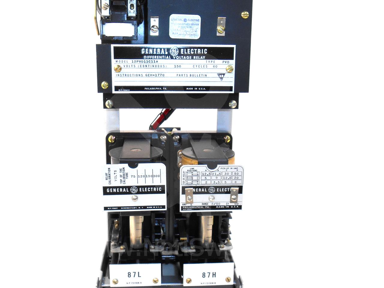 GE Pvd Bus Differential Relay 150 Volts AC Control, 75-300l-2-50h - Image 7