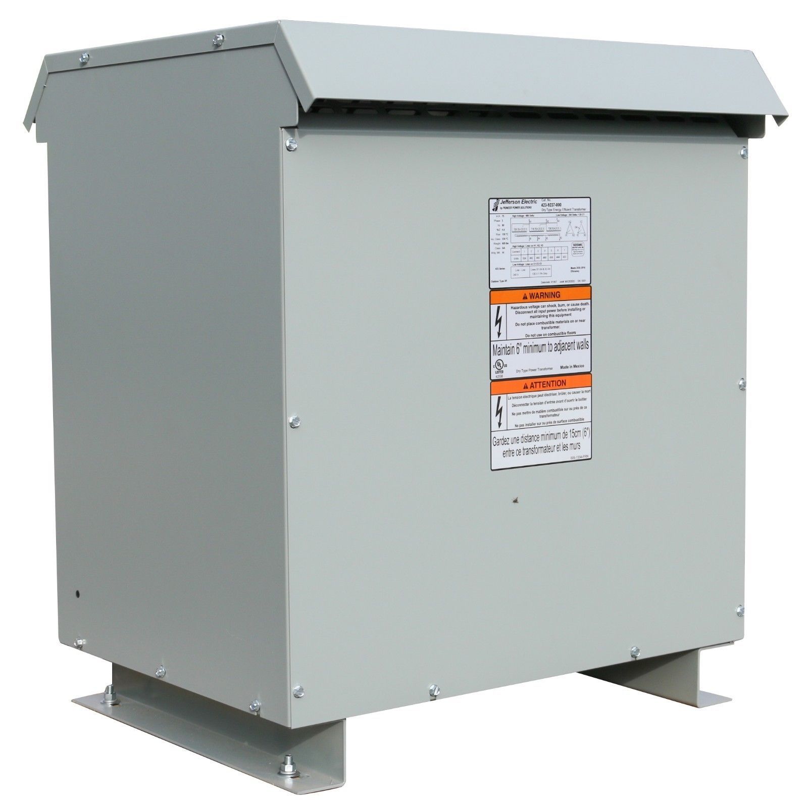 150 KVA 480 Delta Primary, 208Y/120 Secondary, Jefferson, dry, warranty, new, free shipping (10 available) - Image 1