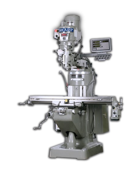 Sharp #LMV-49K-DVS, vertical mill package, 9" x49" table, 3 HP, 60-4500 RPM, R-8 Spindle - Image 1