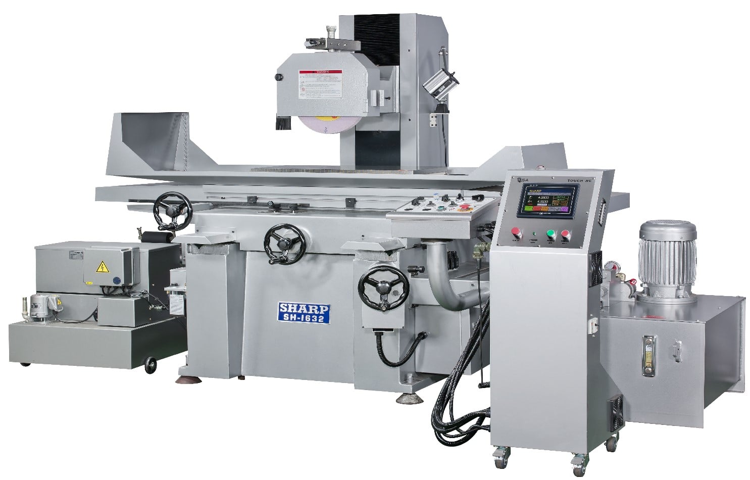 16" x 32" Sharp #SH-1632, automatic, 5 HP, 1720 RPM, extra wide bed, 14" x1.5" x5" whl. - Image 1