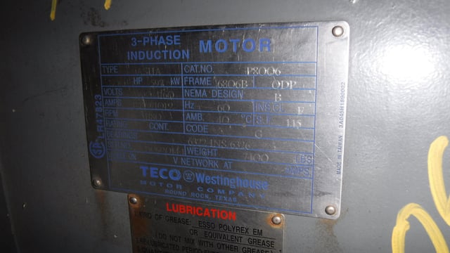800 HP 1200 RPM Teco Westinghouse, Frame 6806B, Drip-Proof Ball Bearing, 2300/4160 Volts - Image 4