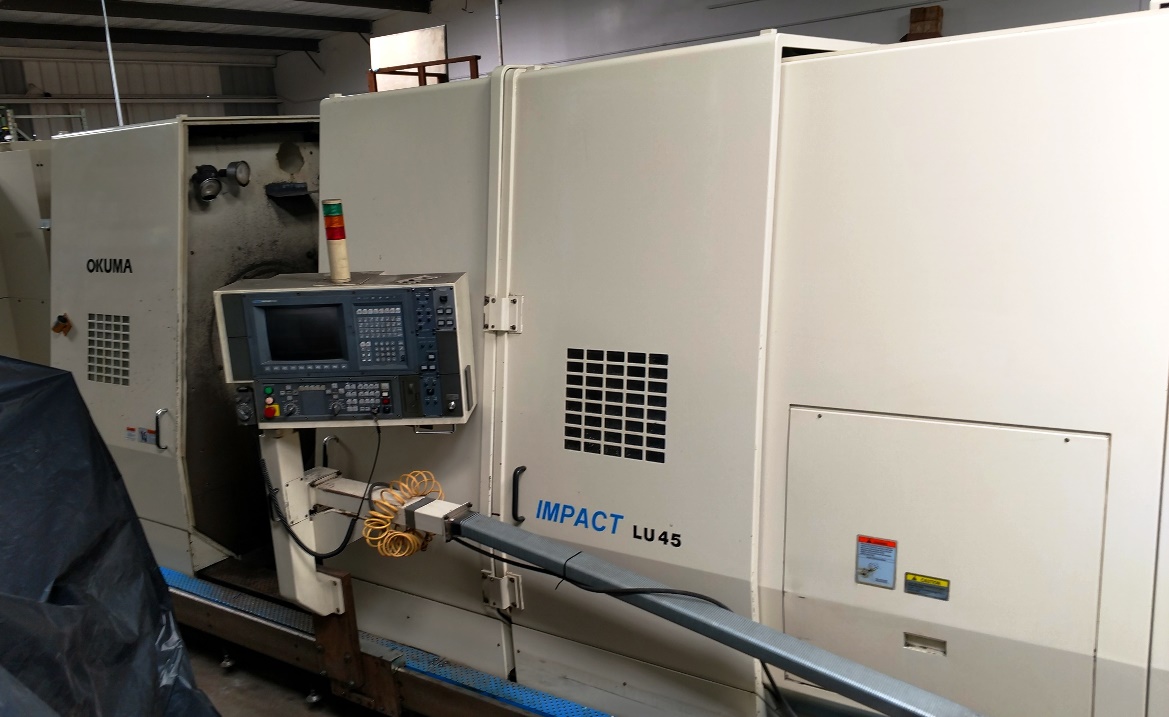 Okuma #LU-45, 33" swing, 24" chuck, 10" bore, 10 station turret, follow rest, OSP-E100L, 2002 - Image 1