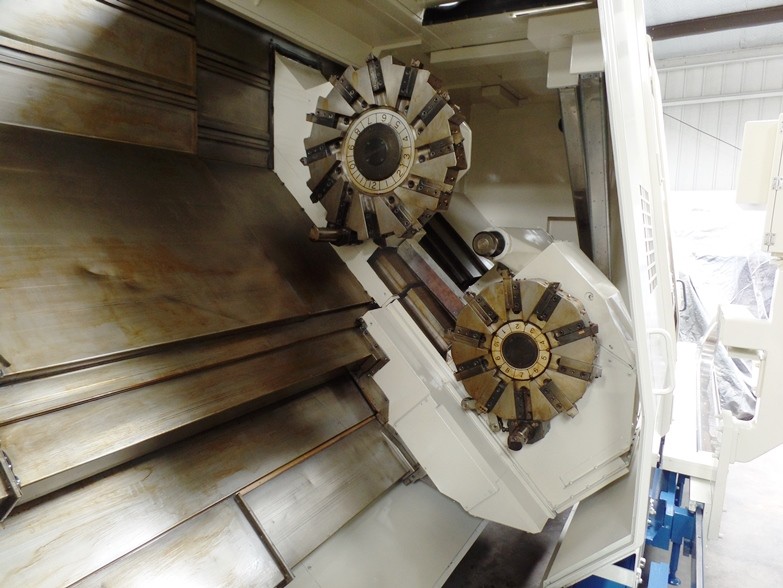 Okuma #LU-45, 33" swing, 24" chuck, 10" bore, 10 station turret, follow rest, OSP-E100L, 2002 - Image 5