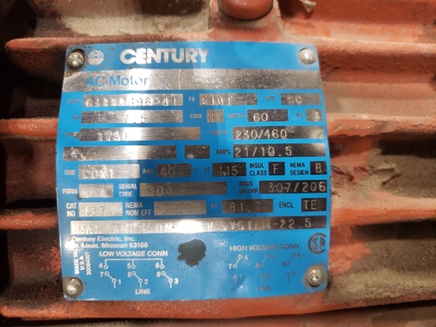 7.5 HP Kellog American #340TV, Vertical Air Compressor, 180 gallon tank, 7-1/2 HP, 1750 RPM, 230/460 V. - Image 6