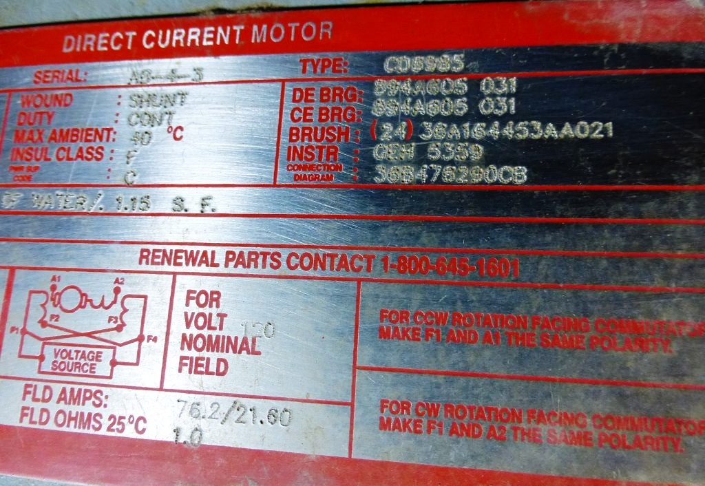 600 HP 275/1000 RPM General Electric, Frame CD6985, DC mill motor, 500 V.arm 960A, in stock (2 available) - Image 5