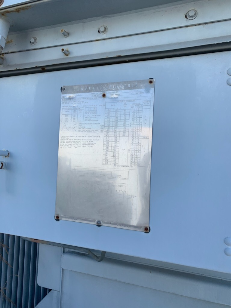 7500 KVA 34500 Delta Primary, 4160Y/2400 Secondary, General Electric, pad w/33-step LTC secondary, in stock - Image 5