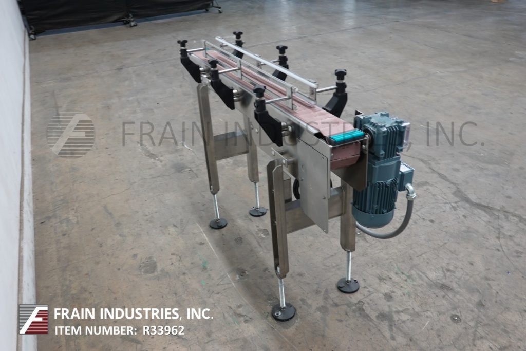 4-1/2" wide x 4.8' long, BMI, Stainless Steel table top belt conveyor, mounted on 4 leg Stainless Steel frame - Image 2
