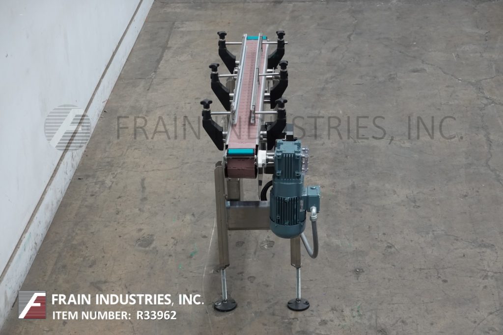 4-1/2" wide x 4.8' long, BMI, Stainless Steel table top belt conveyor, mounted on 4 leg Stainless Steel frame - Image 3