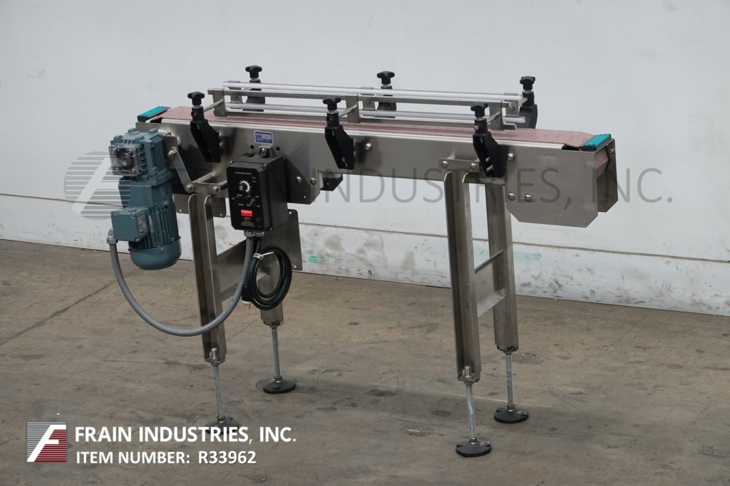 4-1/2" wide x 4.8' long, BMI, Stainless Steel table top belt conveyor, mounted on 4 leg Stainless Steel frame - Image 5