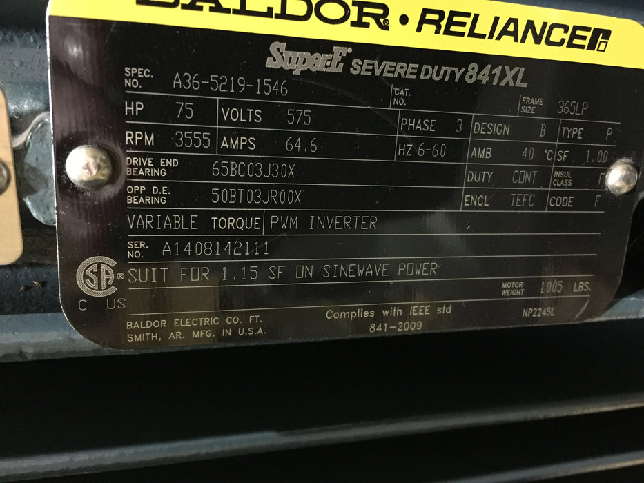 377 GPM @ 690' TDH, United - CPC #VP-CX, type OH4, size 3x4x13, 75 HP Baldor motor - Image 5