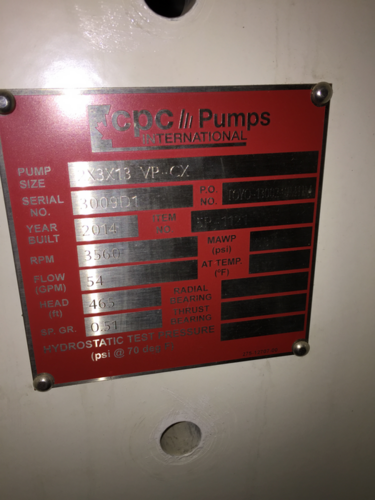 54 GPM @ 465' TDH, United - CPC #VP-CX-Flow, OH4, size S2x3x13,20HP Baldor motor - Image 7