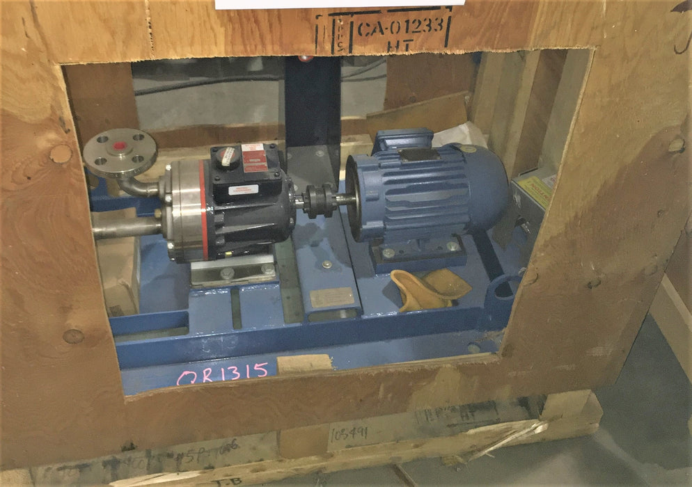Brooks #D10SKRGSFEHB, FLANGES 3/4"-600# 1"-150#, 1.5 HP WEG motor Fr. 143T, 575 V. - Image 1