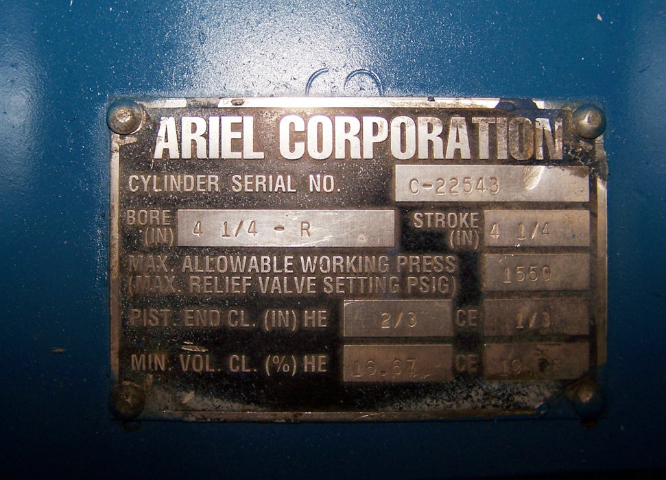 4.25" Bore, Ariel, Compressor Cylinder, Remanufactured Jgr, 1550 Mawp - Image 3