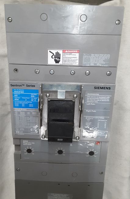 800 Amps, Siemens, MD63B800U, used circuit breaker - Image 1