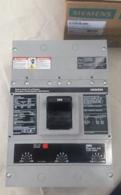 300 Amps, Siemens, HJXD63B300H, 3P 600 V 35 KA FXD Sentron Series JD100 - Image 1