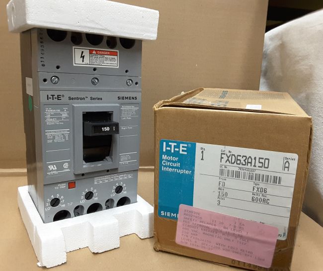 150 Amps, Siemens, FXD63A150L, breaker FD 3P 600 V 22 KA ETI LUGS - Image 1