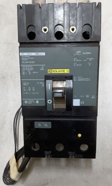 175 Amps, Square D, KCJ34175-1021 KCJ/KCL, circuit breaker w/KCJ 120V shunt trip & hardware - Image 1