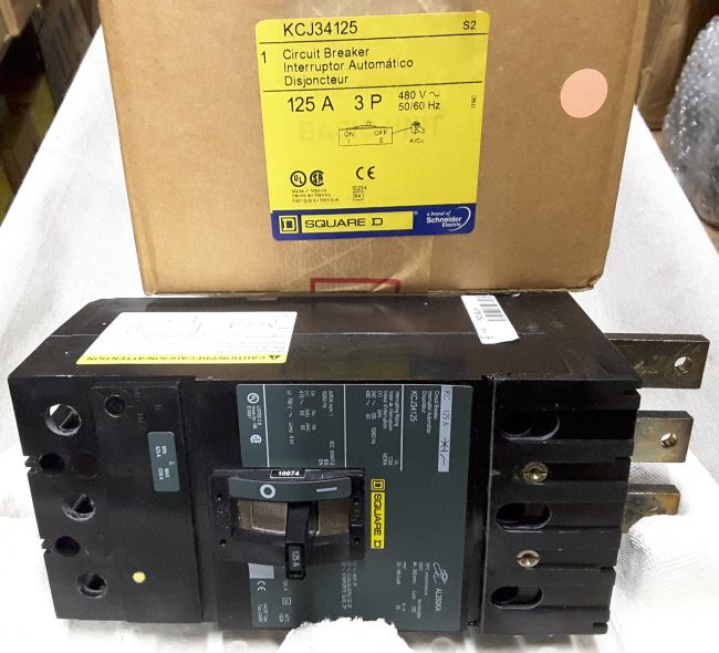 125 Amps, Square D, KCJ34125 KCJ/KCL, circuit breaker w/KCJ hardware - Image 1