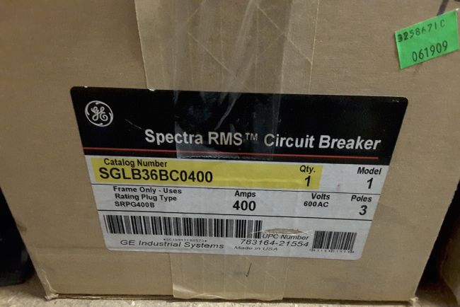 GE, General Electric Spectra Series, SGLB36BC0400, 3 pole, 600 V, 65 kA @ 480V - Image 1