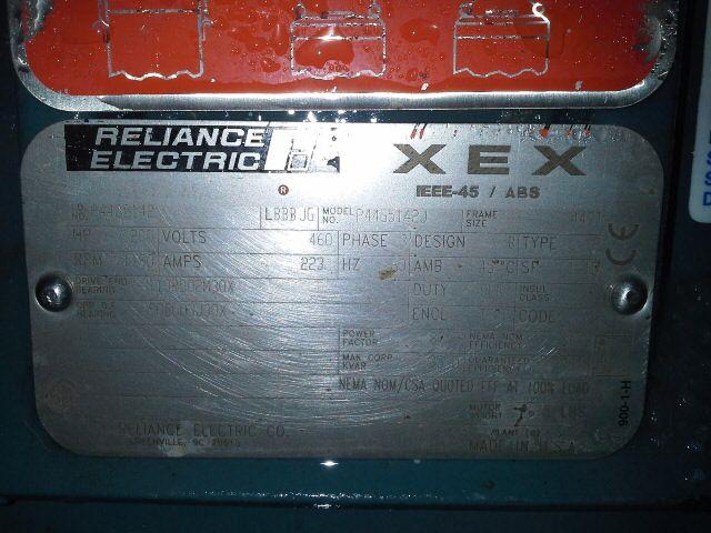 200 HP 1190 RPM Reliance, Frame 449T, TEFC, XEX, 460 Volts - Image 2