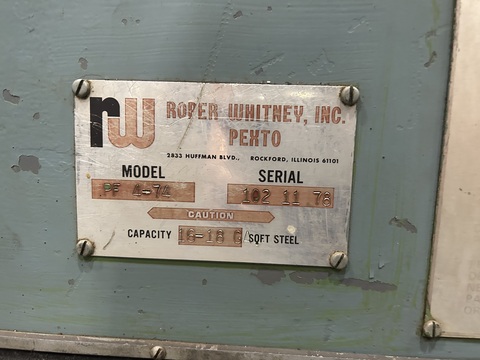 6.2' x 1/20" Roper Whintey #PF4-74, initial pinch power roll, 4-1/4" roll diameter, 2 HP - Image 8