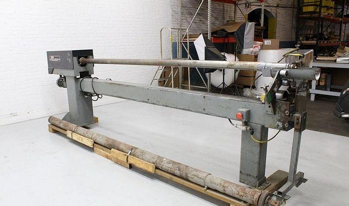 Menasha Corporation #S200, 128" long core cutter, 3" dia. mandrill, spare 5" mandrill, 1989 - Image 1