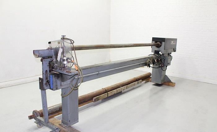 Menasha Corporation #S200, 128" long core cutter, 3" dia. mandrill, spare 5" mandrill, 1989 - Image 3