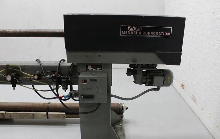 Menasha Corporation #S200, 128" long core cutter, 3" dia. mandrill, spare 5" mandrill, 1989 - Image 4
