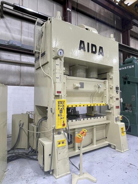 200 Ton, Aida #PDA-20M, straight side double crank press, 5.9" stroke, 23.7" Shut Height, air clutch & brake - Image 4