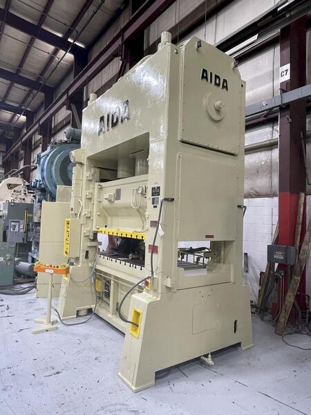 200 Ton, Aida #PDA-20M, straight side double crank press, 5.9" stroke, 23.7" Shut Height, air clutch & brake - Image 5