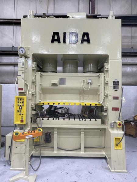 200 Ton, Aida #PDA-20M, straight side double crank press, 5.9" stroke, 23.7" Shut Height, air clutch & brake - Image 7