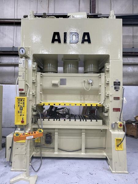 200 Ton, Aida #PDA-20M, straight side double crank press, 5.9" stroke, 23.7" Shut Height, air clutch & brake - Image 9