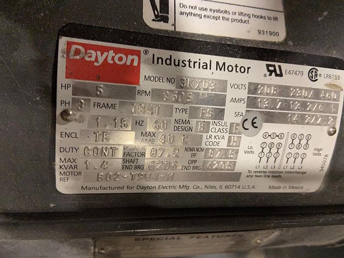 Dayton #4C330, trim blower, 5 HP - Image 3