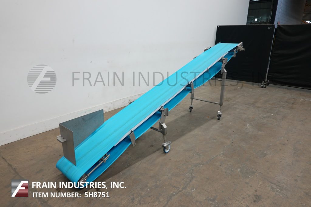18" wide x 12.9' long, Inclined Stainless Steel conveyor, 8-1/2" infeed height, food grade belt, 56" - Image 5