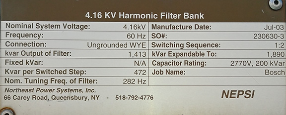 1800 KVAR NORTHEAST POWER SYSTEMS, NEPSI, 5 KV CAPACITOR BANK, FUSED, OUTDOOR - Image 5
