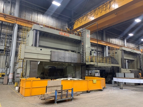 216" O-M, CNC vertical boring mill, dual Fanuc controls, 236" swing, 145" turning height, 100 HP, 1995 - Image 1