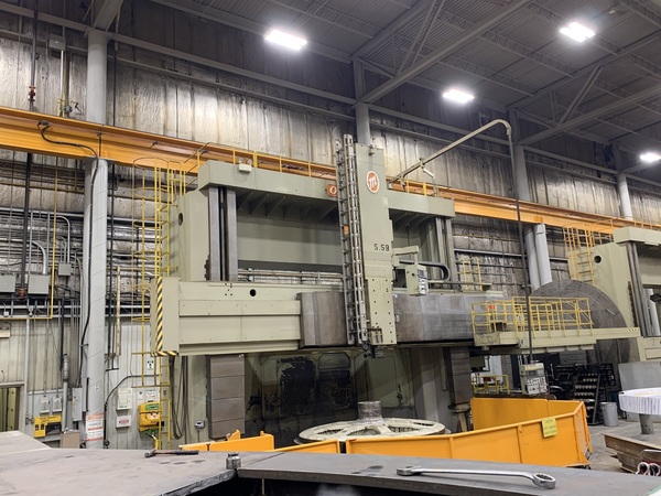 216" O-M, CNC vertical boring mill, dual Fanuc controls, 236" swing, 145" turning height, 100 HP, 1995 - Image 3
