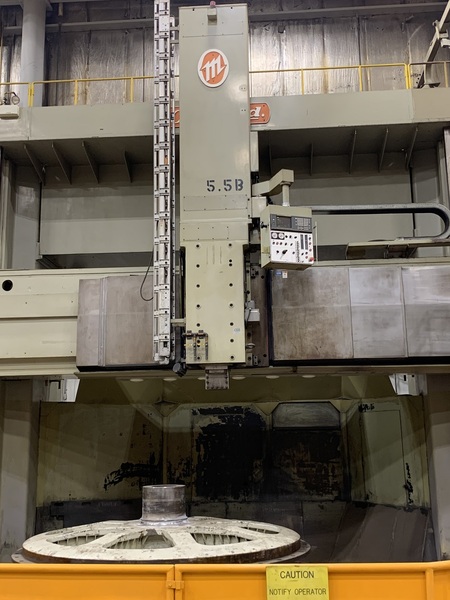 216" O-M, CNC vertical boring mill, dual Fanuc controls, 236" swing, 145" turning height, 100 HP, 1995 - Image 7