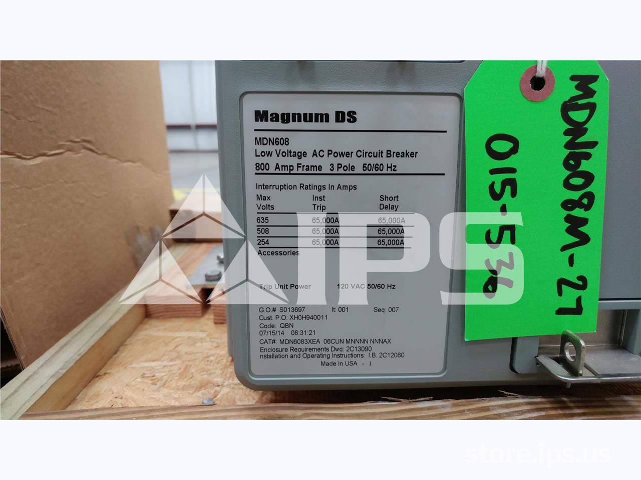800 Amps Ch Mdn6083xea06cunmnnnnnnnax Mo/do Unused Surplus (mdn608) Digitrip 520mc Lsi, 600 Amps Ct, 600 Amps - Image 2