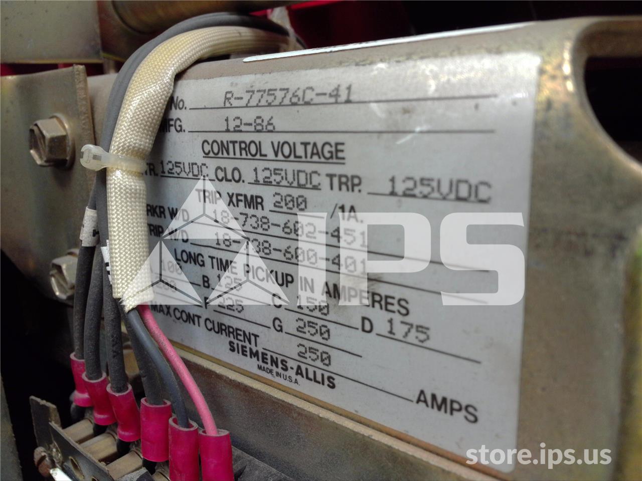 800 Amps Sa Rl-800 Eo/do 125 Volts DC Control, Ssii Lig, 200 Amps Ct, Dual Switch Bell Alarm - Image 4