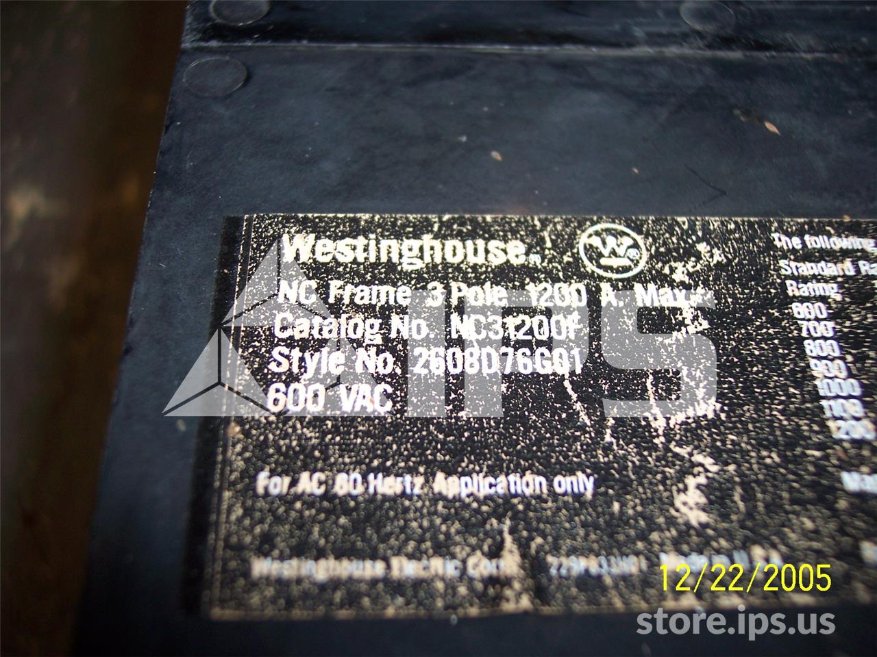 WH Seltronic Nc Mccb 900at, 1200 Amps Ct, 900 Amps Rp - Image 3