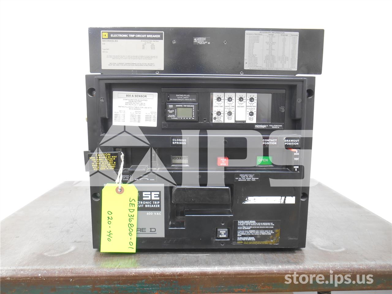 800 Amps Square D Sed36800lsg Mo/do (sed36800) Micrologic Series B Lsig, 800 Amps Ct, Arp075 Rp - Image 1