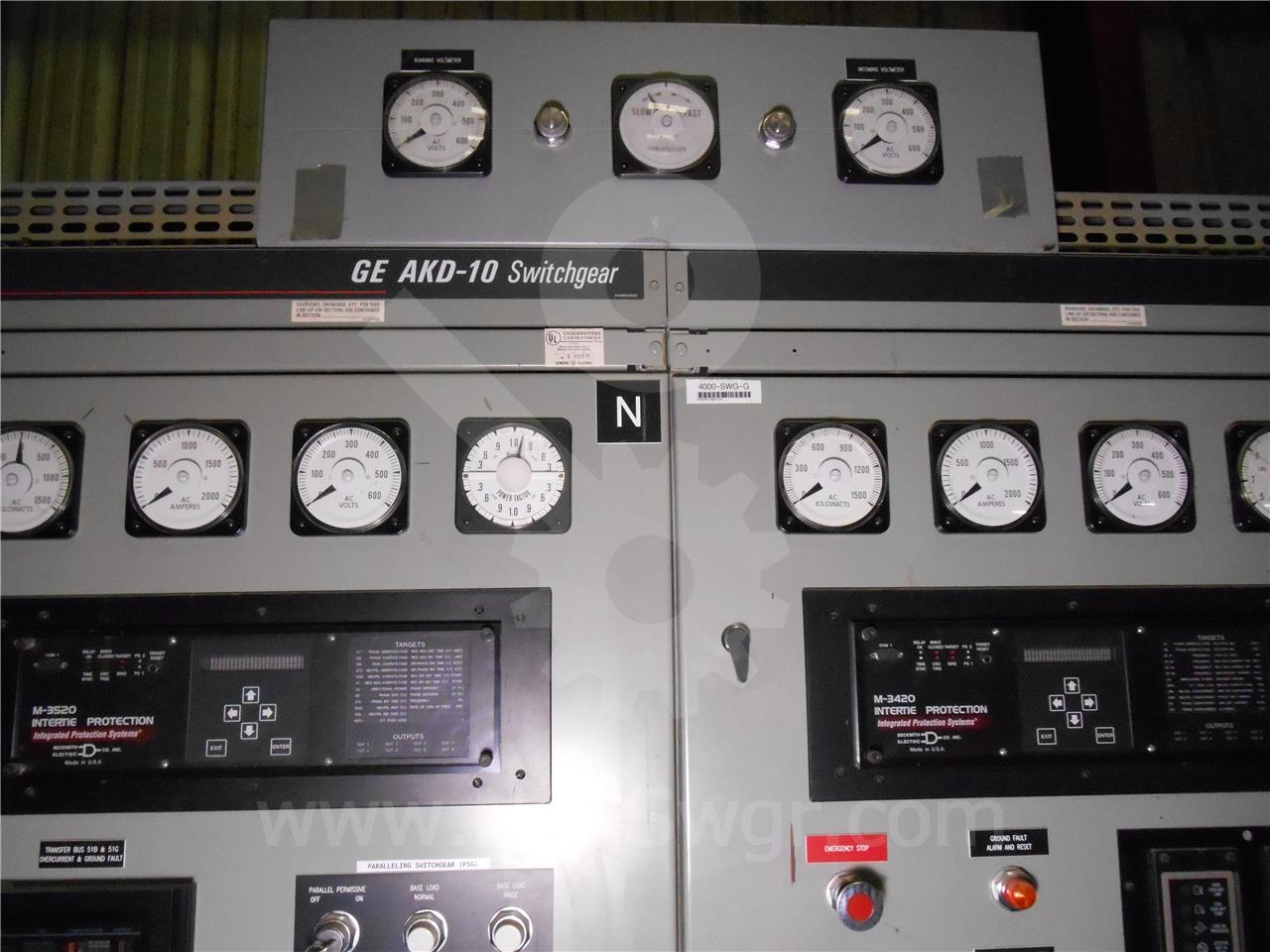 2000 Amps GE Akd-10 Indoor Switchgear 1-2000 Amps Main, Control Section - Image 7