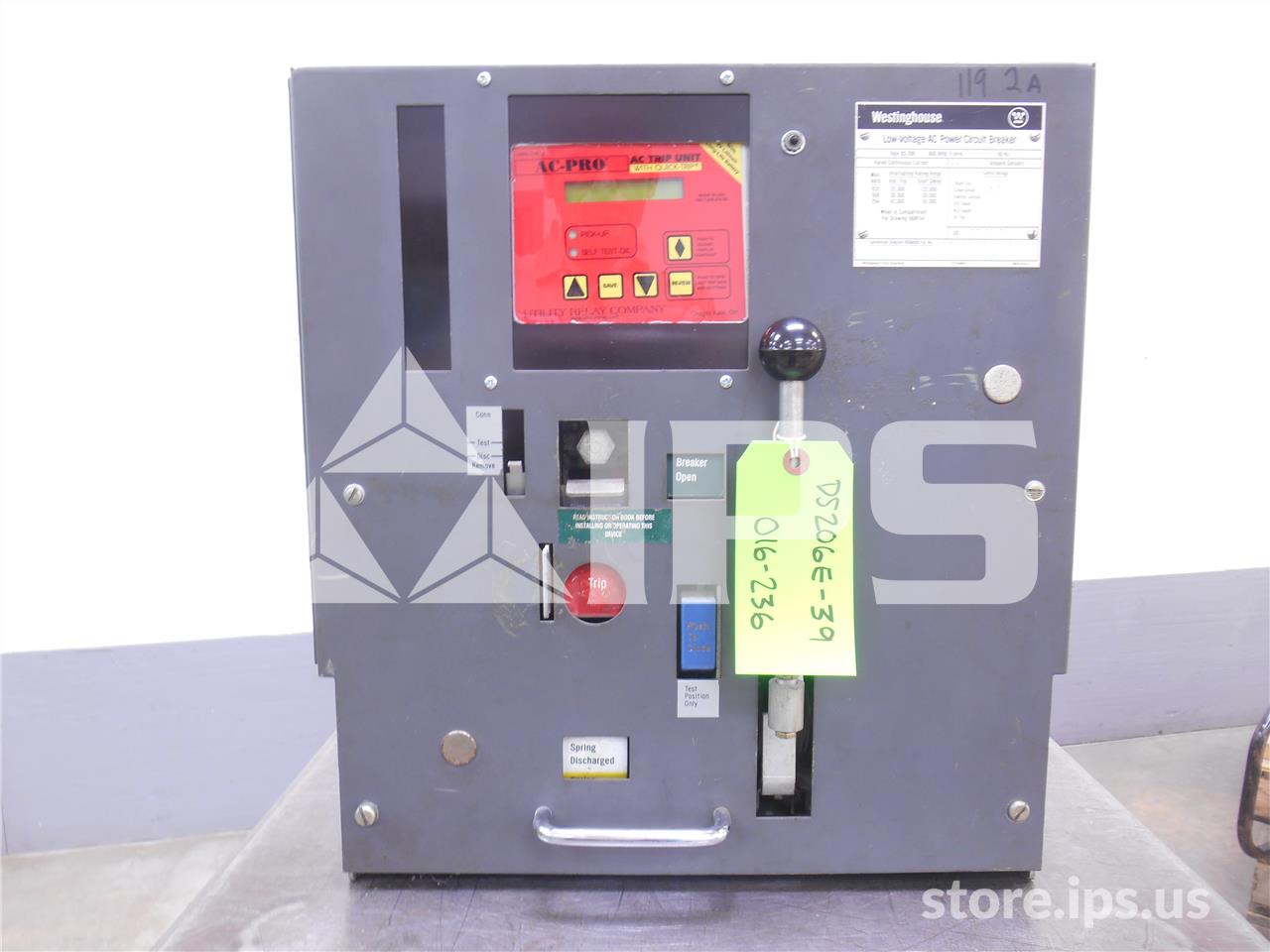 800 Amps WH Ds-206 Eo/do 125 Volts DC Control, AC Pro Qt Lsig, 200- 600 Amps Ct - Image 1