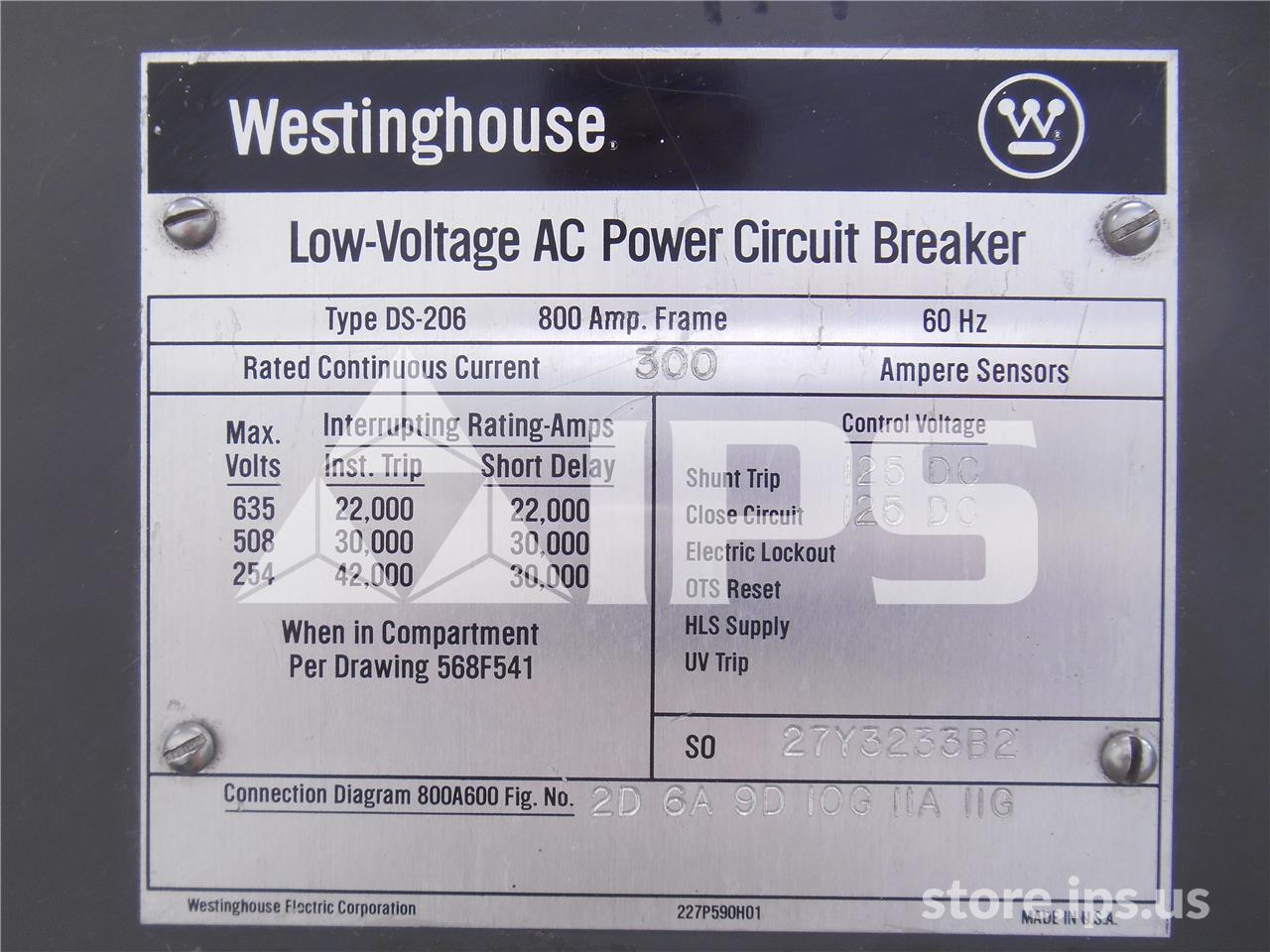 800 Amps WH Ds-206 Eo/do 125 Volts DC Control, AC Pro Qt Lsig, 200- 600 Amps Ct - Image 3