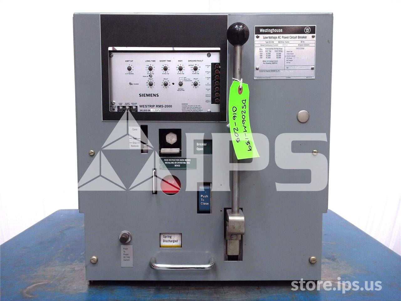 800 Amps WH Ds-206 Mo/do Westrip Rms-2000 Lsig, 600 Amps Ct, Dual Switch Bell Alarm - Image 1