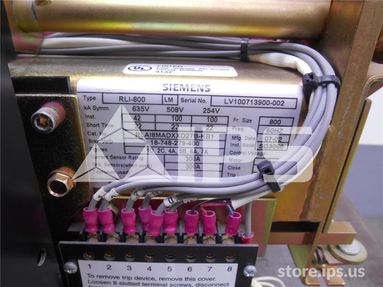 800 Amps Sa Rli-800 Mo/do Rlai8madxxd27b-kb1 Stiii Lsig, 300 Amps Ct, Bell-alarm, Pt Module - Image 3