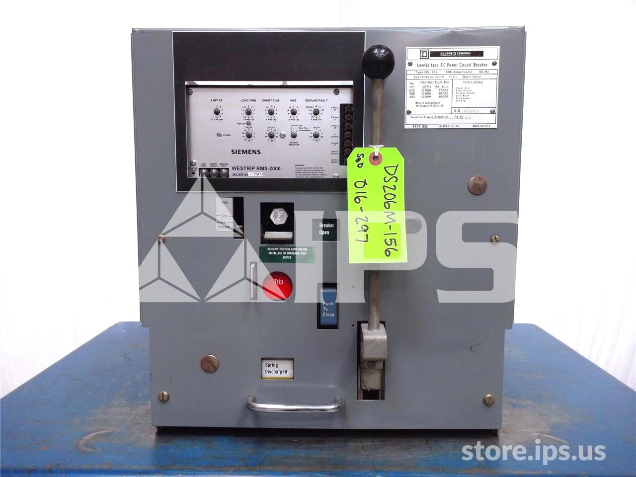 800 Amps Square D Ds-206 Mo/do Westrip Rms-2000 Lsig, 600 Amps Ct - Image 1